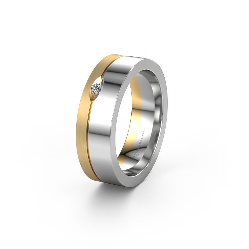 Ehering WH0329L16B 585 Weißgold Lab-grown Diamant ±6 x 2 mm