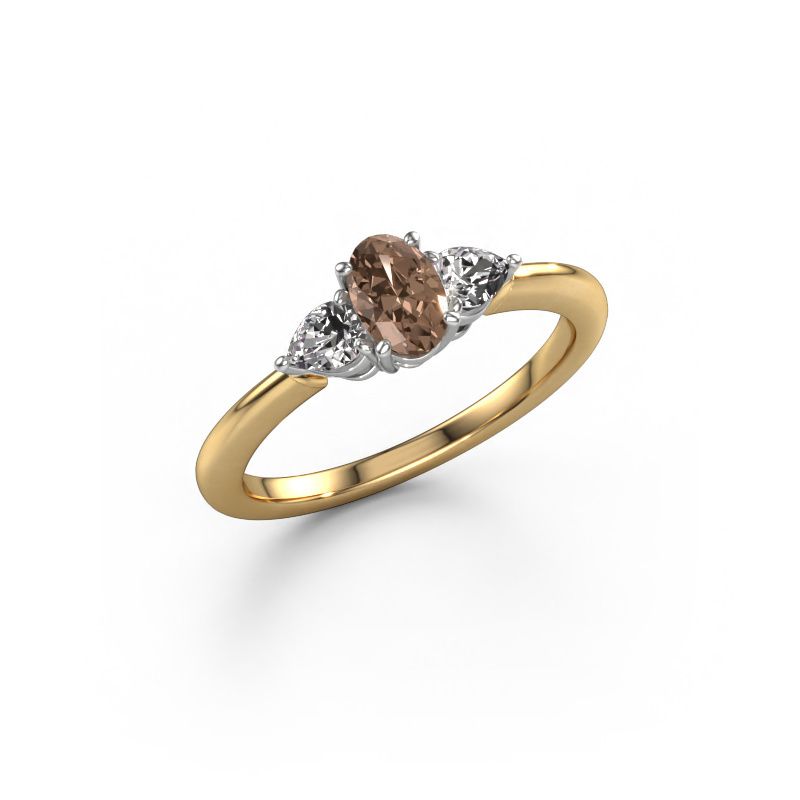 Forlovelsesring Chanou OVL 585 gull brun diamant 1.120 crt