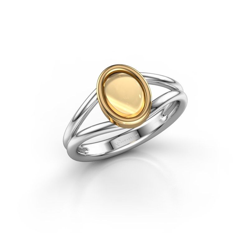 Afbeelding van Ring Lieselotte<br/>585 witgoud<br/>Citrien 9x7 mm