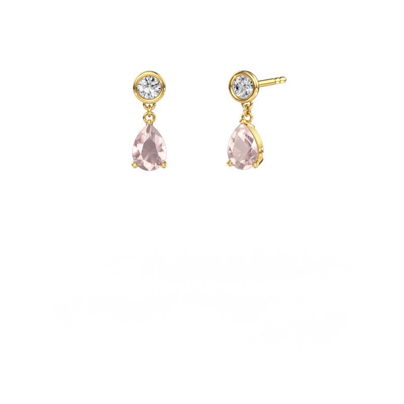 Drop earrings Lacey PER 585 gold morganite champagne 7x5 mm