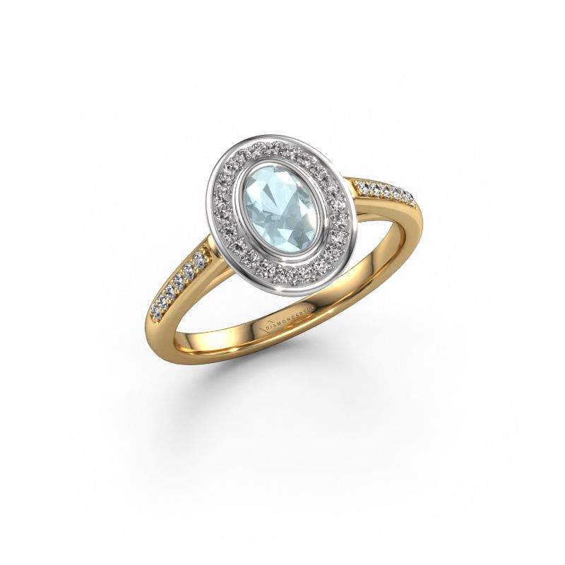 Verlobungsring Noud 2 OVL 585 Gold Aquamarin 6x4 mm