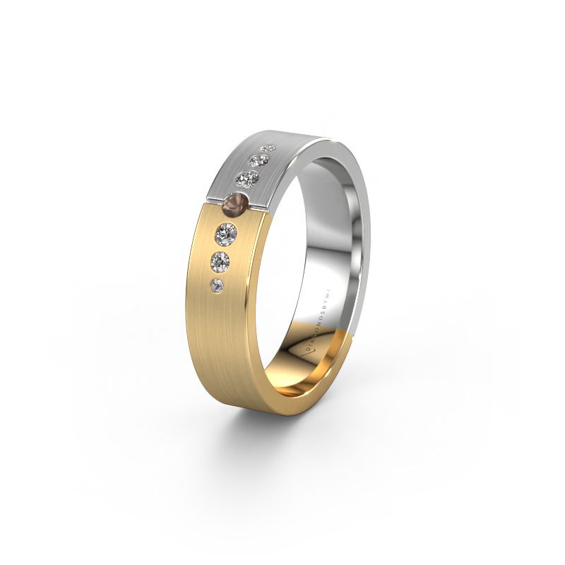 Wedding ring WH1101L15SAM 585 gold smokey quartz ±5x1.7 mm