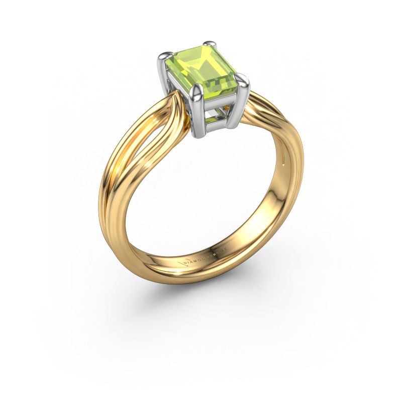 Engagement ring Antonia eme 1 585 gold peridot 7x5 mm