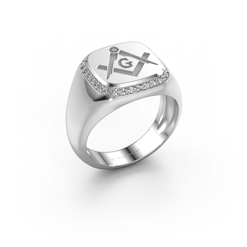 Men's ring Johan 1 950 platinum zirconia 1.2 mm