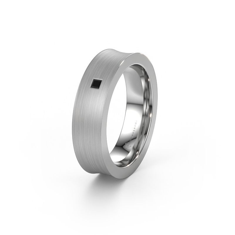 Trouwring WH2238L2 585 witgoud zwarte diamant ±6 x 2,2 mm