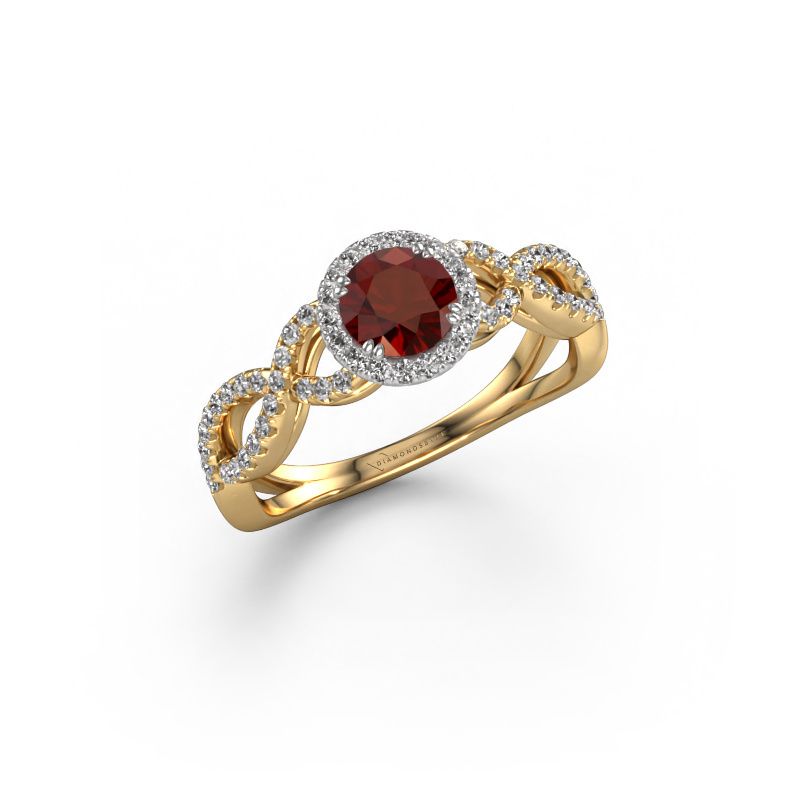 Engagement ring Dionne rnd 585 gold garnet 5 mm