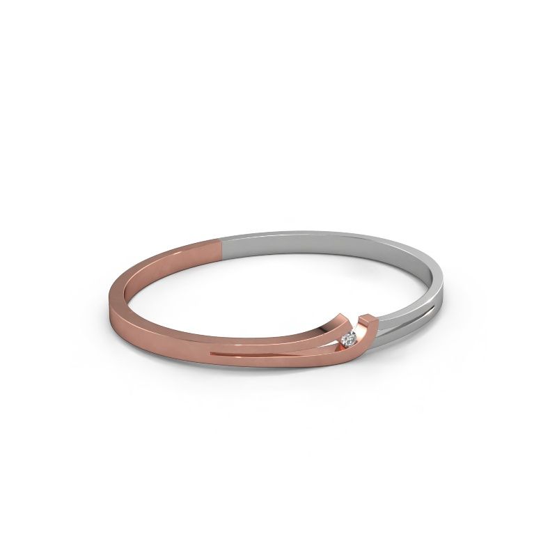 Bracciale rigido Yentl 585 oro rosa diamante 0.10 crt