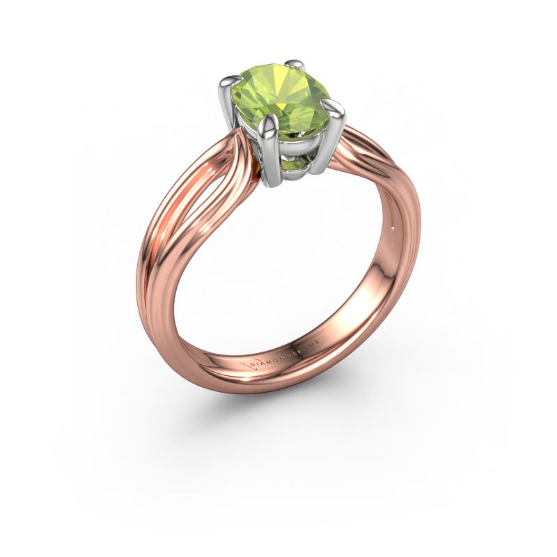 Engagement ring Antonia ovl 1 585 rose gold peridot 8x6 mm