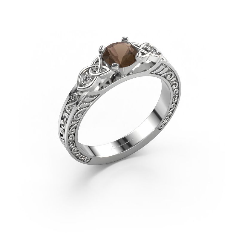Verlovingsring Gillian 585 witgoud rookkwarts 5 mm