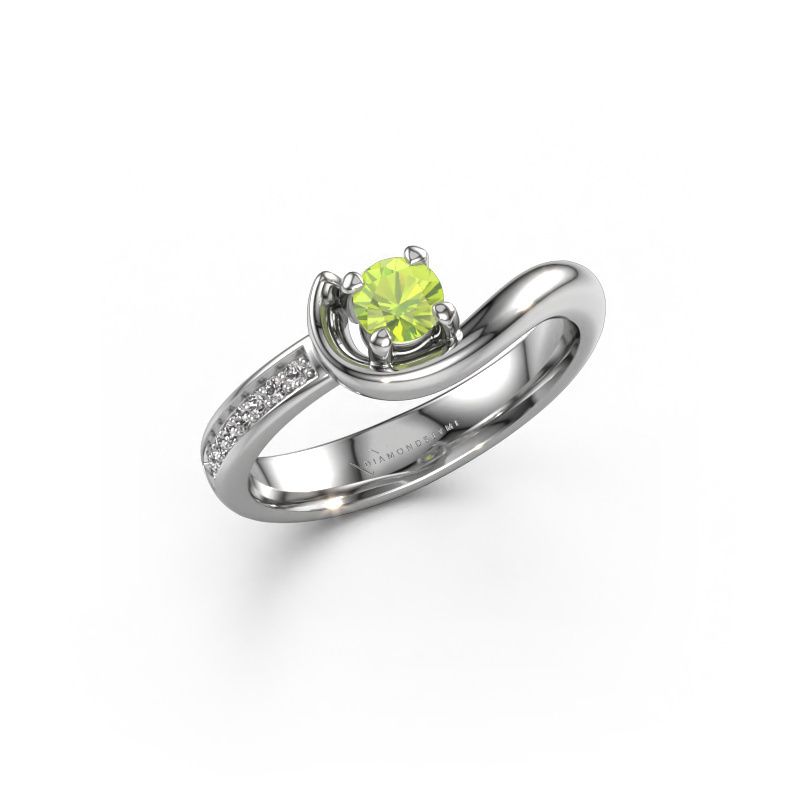 Engagement ring Ceylin 585 white gold peridot 4 mm