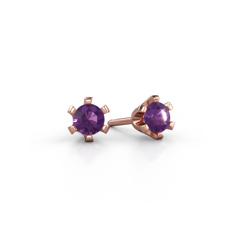 Ohrstecker Shana 585 Roségold Amethyst 4 mm