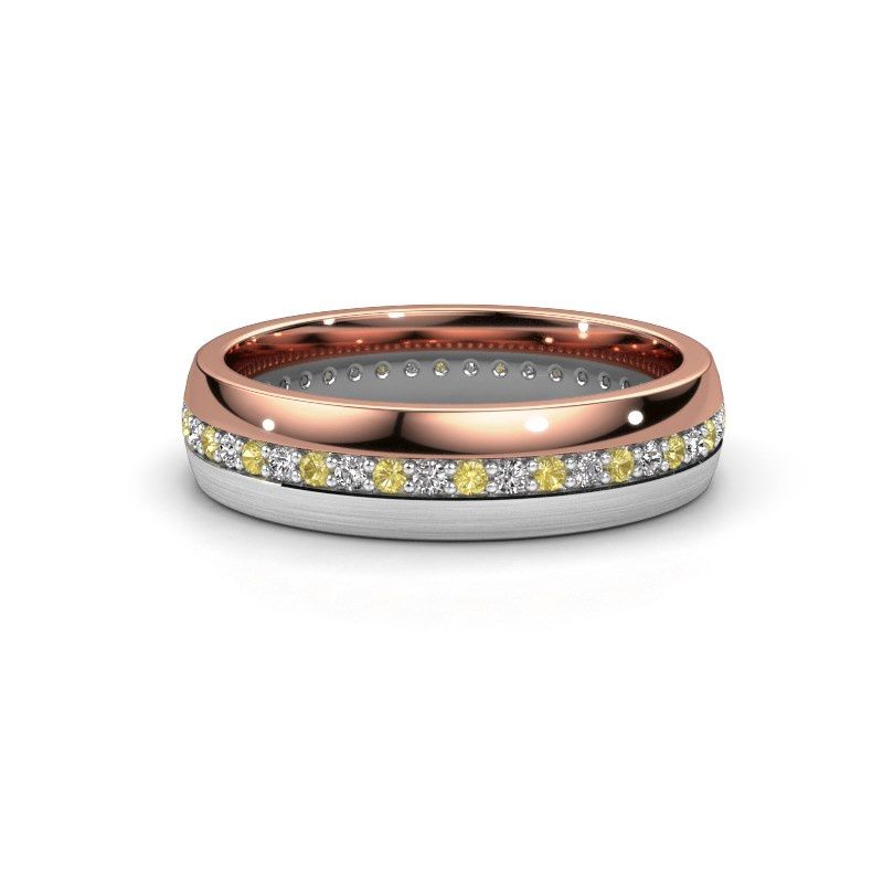 Afbeelding van Trouwring WH0203L25BPM 585 rosé goud gele saffier 1.3 mm ±5x2 mm