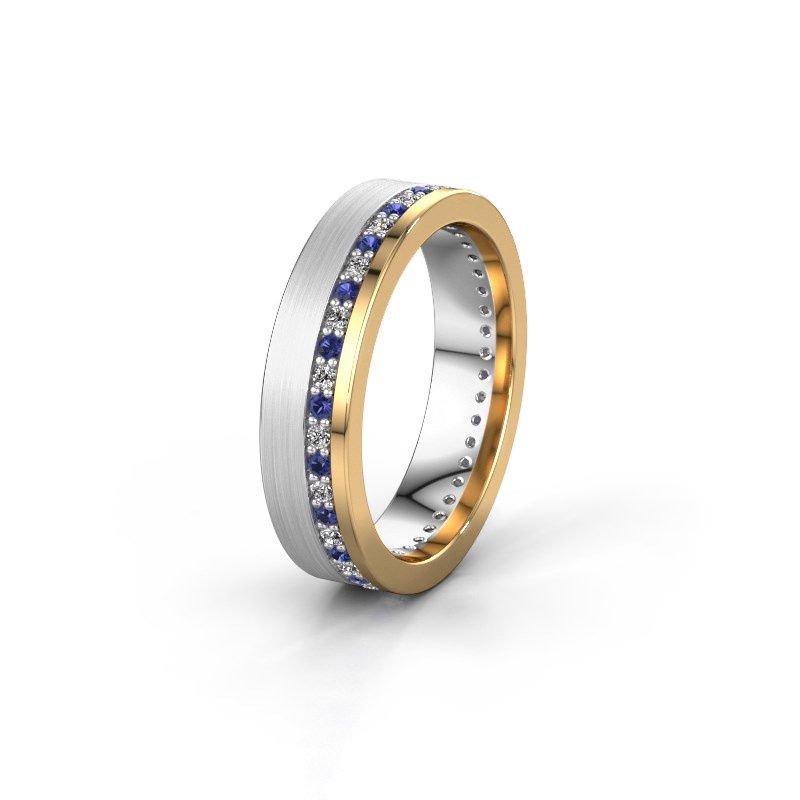 Image of Wedding ring WH0303L15BPM<br/>585 white gold ±5x2 mm<br/>Sapphire 1.3 mm