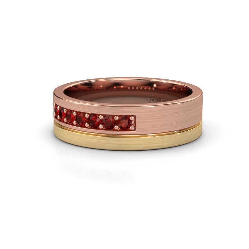 Afbeelding van Trouwring WH0312L16AM 585 rosé goud granaat ±6x1.7 mm