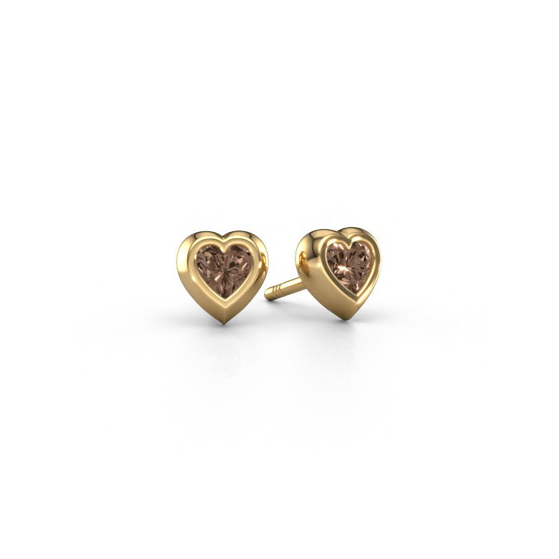 Stud earrings Charlotte 585 gold brown diamond 0.50 crt
