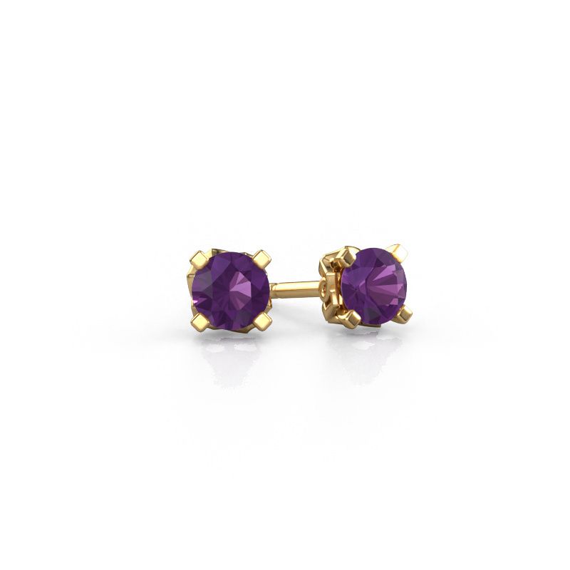 Earrings Ize 585 gold amethyst 5 mm