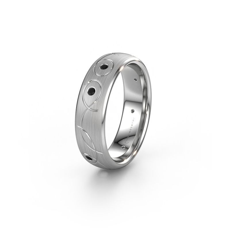 Wedding ring WH2068L36BM 950 platinum black diamond ±6 x 2 mm