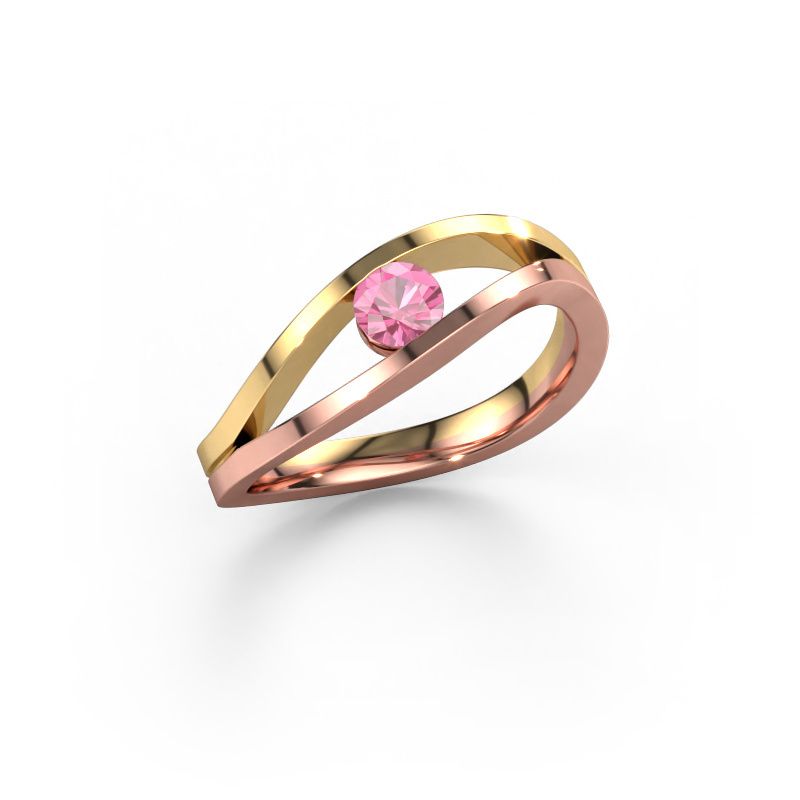 Ring Sigrid 1 585 rose gold pink sapphire 4 mm