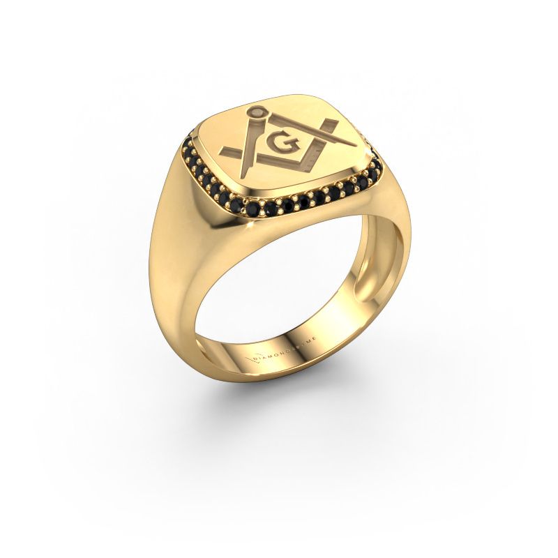 Men's ring Johan 1 585 gold black diamond 0.306 crt