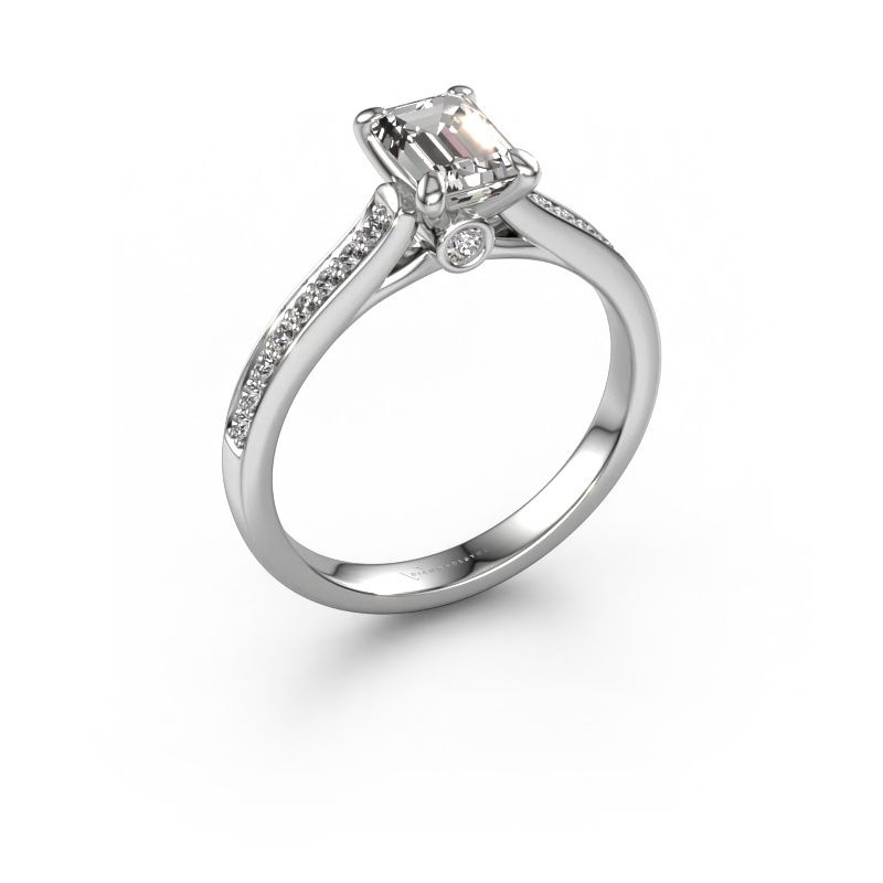 Engagement ring Valorie eme 2 585 white gold lab grown diamond 1.10 crt