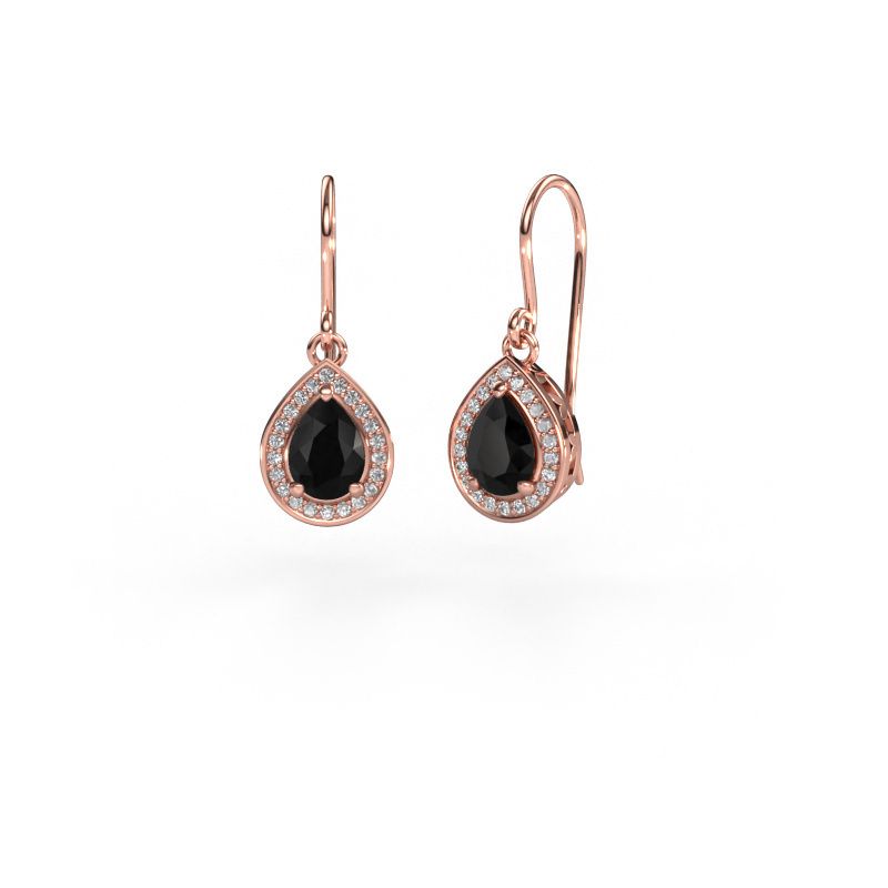Ohrhänger Beverlee 1 585 Roségold Schwarz Diamant 2.11 crt