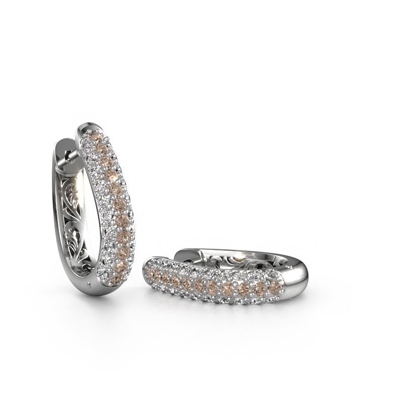 Créoles Danika 10.5 A 950 platine diamant brun 1.22 crt