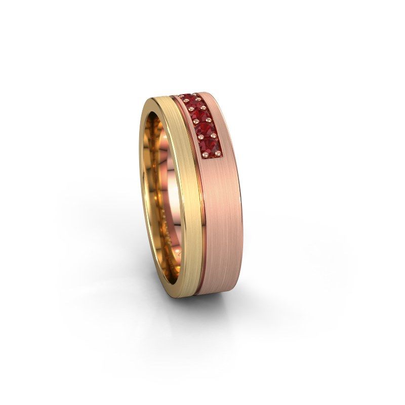 Image of Wedding ring WH0312L16AM<br/>585 rose gold ±6x1.7 mm<br/>Ruby