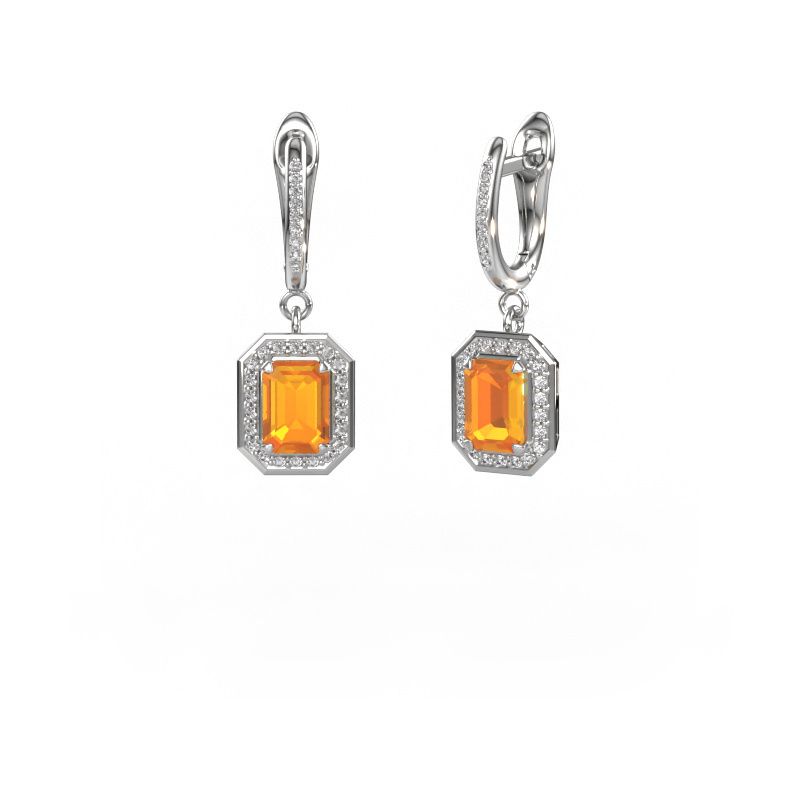 Ohrhänger Dodie 2 950 Platin Citrin 6.5x4.5 mm