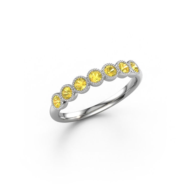 Bague Mariam half 585 or blanc saphir jaune 2.4 mm