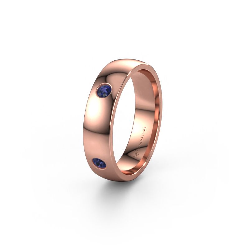 Huwelijksring WH0104L25AP 585 rosé goud saffier 2.5 mm ±5x1.7 mm