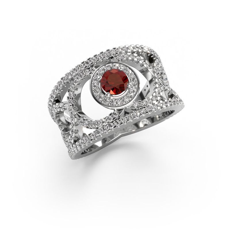 Ring Regina 950 platinum garnet 4.2 mm