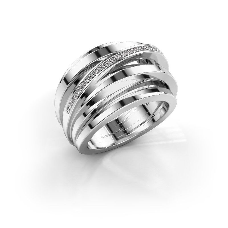 Image de Bague Swinda<br/>585 or blanc<br/>Zircone 1 mm