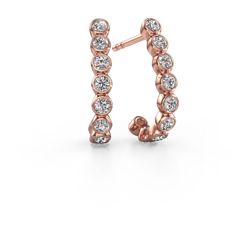Clous d'oreilles Nova 585 or rose diamant synthétique 0.810 crt