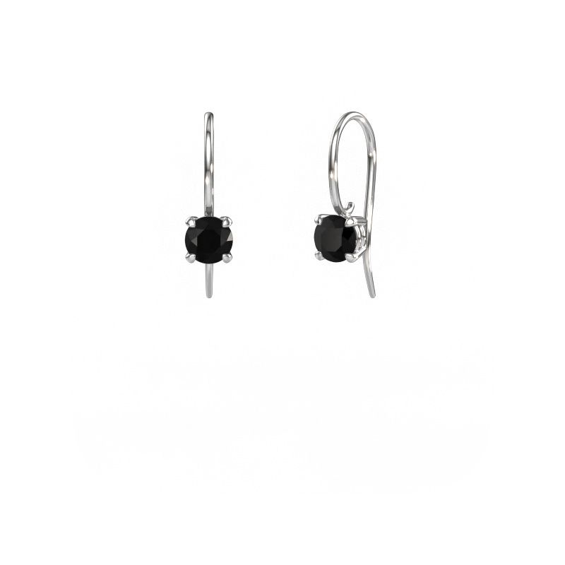 Drop earrings Cleo RND 585 white gold black diamond 0.60 crt