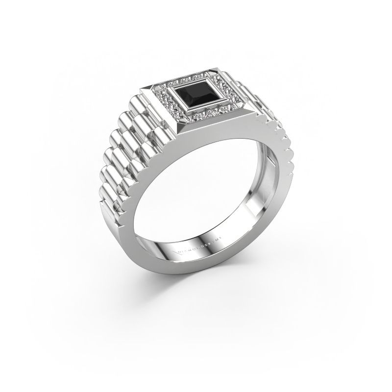 Bague pour homme Zilan 585 or blanc diamant noir 0.672 crt