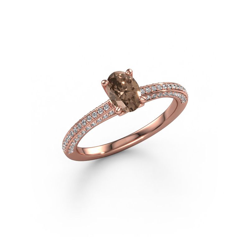 Engagement ring Elenore ovl 585 rose gold brown diamond 0.60 crt