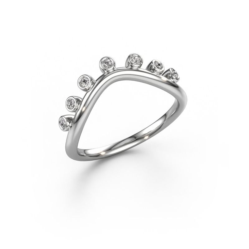 Stacking ring Drop B 585 white gold lab grown diamond 0.084 crt