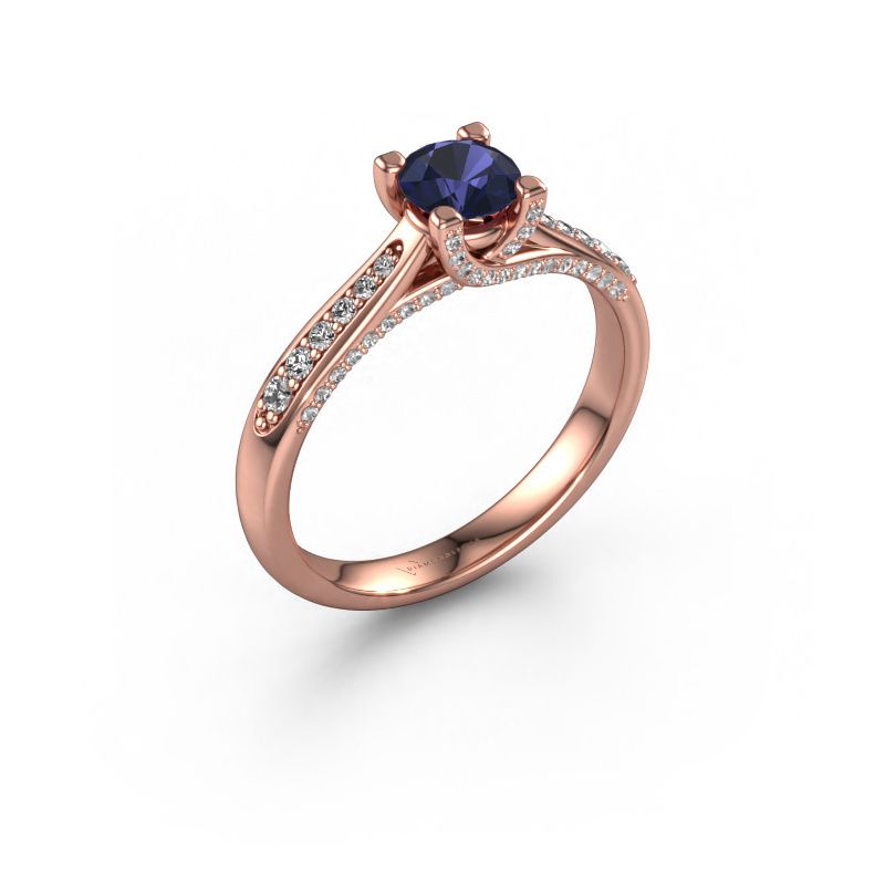 Verlovingsring Mia 3 585 rosé goud saffier 5 mm