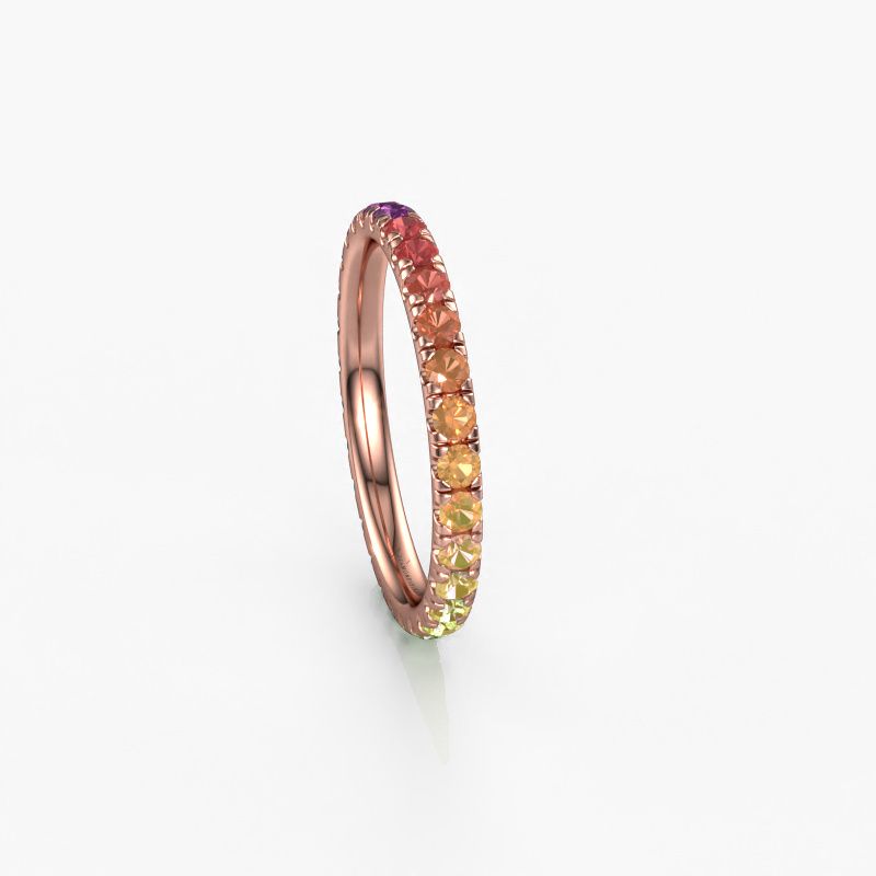 Image of Stackable Ring Jackie 2.0<br/>585 rose gold<br/>Rainbow Sapphire 1 2 Mm