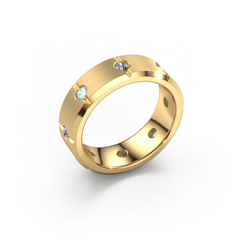 Men's ring Irwin 585 gold aquamarine 2.7 mm