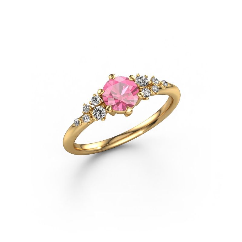 Bague Royce RND 585 or jaune saphir rose 5.5 mm
