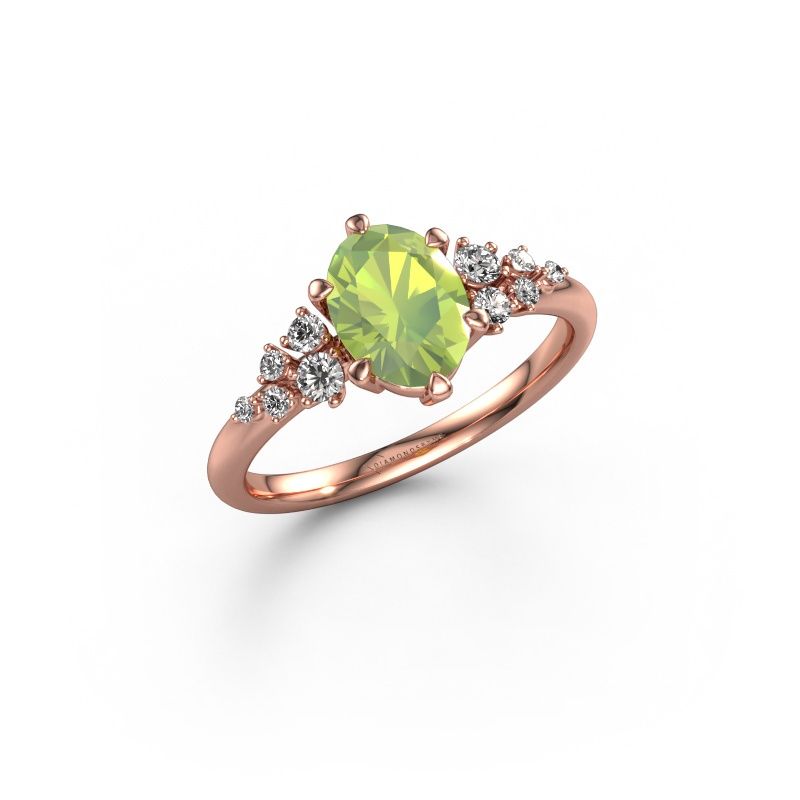 Engagement ring Royce OVL 585 rose gold peridot 8x6 mm
