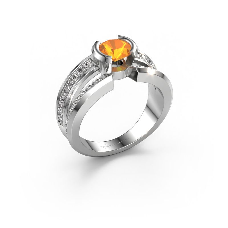 Men's ring Rowan 950 platinum citrin 6.5 mm