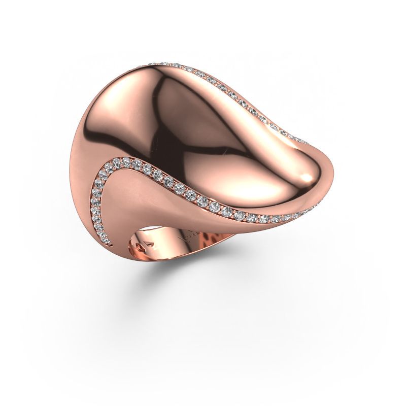 Bague Phyliss 585 or rose diamant synthétique 0.36 crt