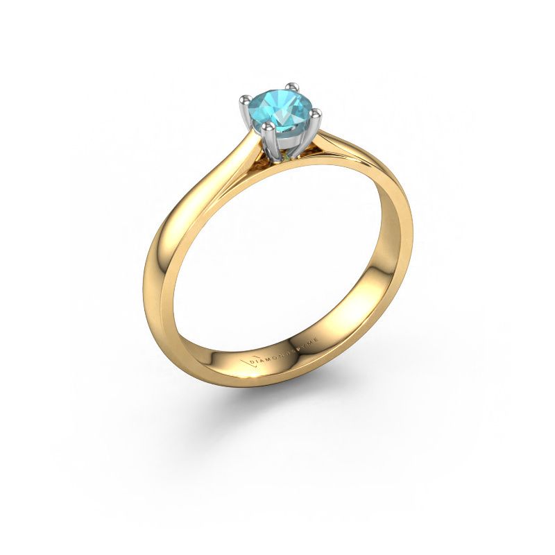 Engagement ring Sam 585 gold blue topaz 4.2 mm