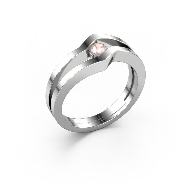 Ring Elize 585 white gold morganite champagne 3.4 mm