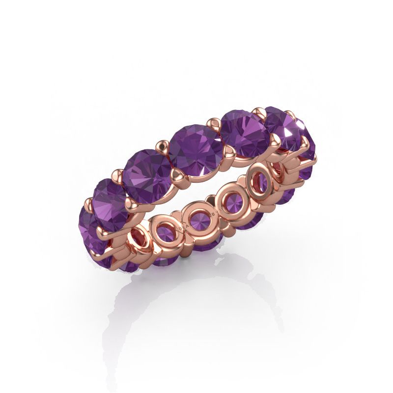 Bague Heddy rnd 5.0 585 or rose améthyste 5 mm