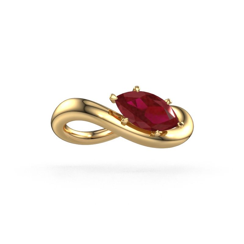 Engagement ring Chloe MRQ 585 gold ruby 10x5 mm