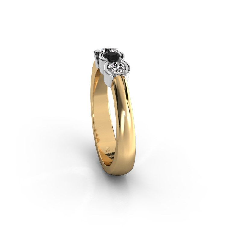 Afbeelding van Ring lotte 3<br/>585 goud<br/>Zwarte diamant 0.32 crt