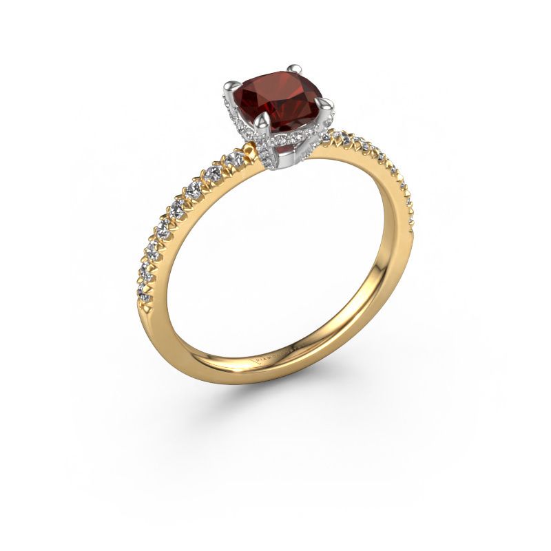 Verlobungsring Saskia 1 CUS 585 Gold Granat 5.5 mm